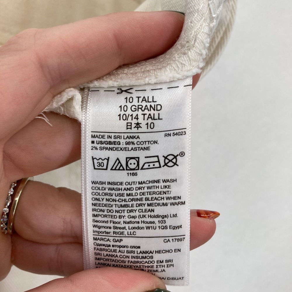 GAP Cream Wide Leg Crop Pants. 10 Tall - Picture 6 of 15